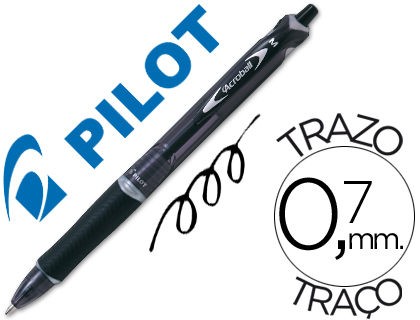[NABN] BOLIGRAFO PILOT ACROBALL NEGRO TINTA ACEITE PUNTA DE BOLA DE 1,0MM RETRACTIL