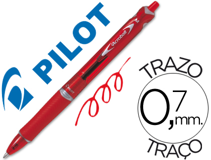 [NABR] BOLIGRAFO PILOT ACROBALL ROJO TINTA ACEITE PUNTA DE BOLA DE 1,0MM RETRACTIL