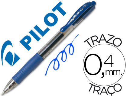 [NG2A] BOLIGRAFO PILOT G-2 AZUL TINTA GEL RETRACTIL SUJECION DE CAUCHO