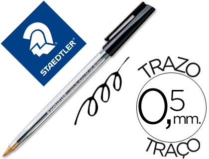 [430M9CP5] BOLIGRAFO STAEDTLER STICK NEGRO CON CAPUCHON