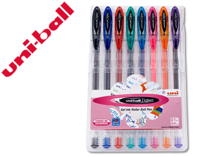 [182634334] BOLIGRAFO UNI BALL UM-120 SIGNO 0,7 MM TINTA GEL ESTUCHE DE 8 COLORES BASICOS