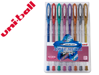 [182634336] BOLIGRAFO UNI BALL UM-120 SIGNO 0,7 MM TINTA GEL ESTUCHE DE 8 COLORES METALIZADOS