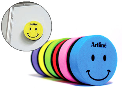 [ERT-MMS] BORRADOR ARTLINE PIZARRA BLANCA REDONDO MAGNETICO CARA SMILEY COLORES SURTIDOS