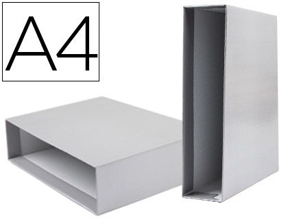 [CZ27] CAJA ARCHIVADOR LIDERPAPEL DE PALANCA CARTON DIN A4 DOCUMENTA LOMO 75MM COLOR GRIS
