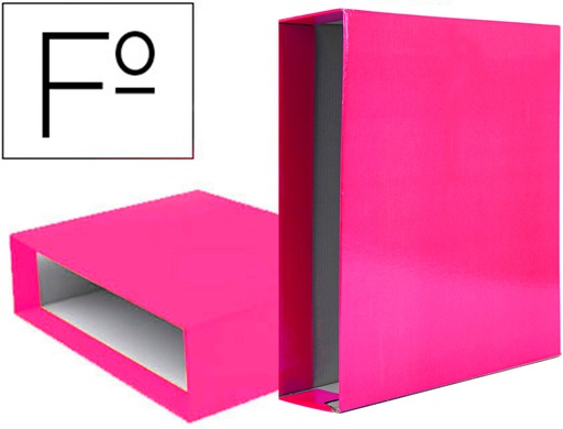 [CZ36] CAJA ARCHIVADOR LIDERPAPEL DE PALANCA CARTON FOLIO DOCUMENTA LOMO 75 MM ROSA
