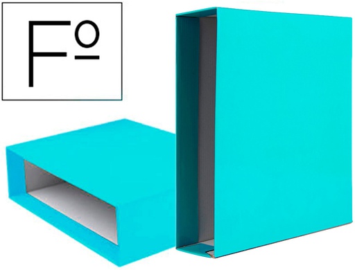 [CZ37] CAJA ARCHIVADOR LIDERPAPEL DE PALANCA CARTON FOLIO DOCUMENTA LOMO 75 MM VERDE CLARO