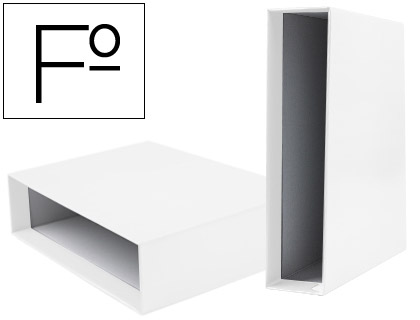 [CZ21] CAJA ARCHIVADOR LIDERPAPEL DE PALANCA CARTON FOLIO DOCUMENTA LOMO 75MM COLOR BLANCA