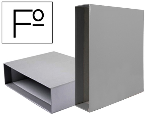 [CZ19] CAJA ARCHIVADOR LIDERPAPEL DE PALANCA CARTON FOLIO DOCUMENTA LOMO 75MM COLOR GRIS