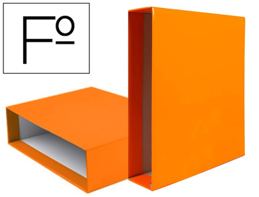 [CZ20] CAJA ARCHIVADOR LIDERPAPEL DE PALANCA CARTON FOLIO DOCUMENTA LOMO 75MM COLOR NARANJA
