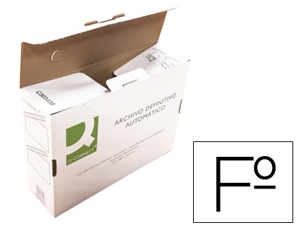 [KF22349 7722401] CAJA ARCHIVO DEFINITIVO Q-CONNECT FOLIO CARTON RECICLADO CIERRE CON LENGUETAS255X360X100 MM