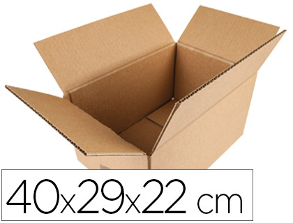 [KF26135] CAJA PARA EMBALAR Q-CONNECT AMERICANA CARTON RECICLADO CANAL SIMPLE 5 MM COLOR KRAFT 400X290X220 MM