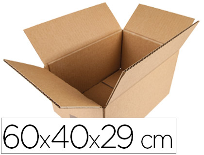 [KF26137] CAJA PARA EMBALAR Q-CONNECT AMERICANA CARTON RECICLADO CANAL SIMPLE 5 MM COLOR KRAFT 600X400X290 MM