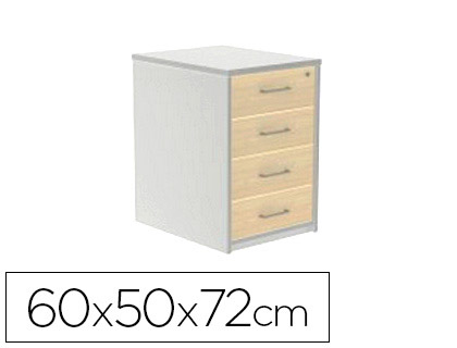 [4005AN04V24] CAJONERA ROCADA CON CUATRO CAJONES SERIE STORE 60X50X72 CM ACABADO AN04 GRIS/BLANCO