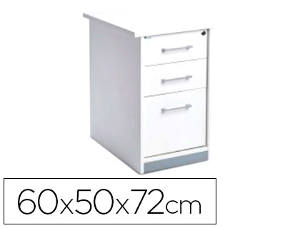 [4006AW04V24] CAJONERA ROCADA CON TRES CAJONES SERIE STORE 60X50X72 CM ACABADO AW04 BLANCO/BLANCO