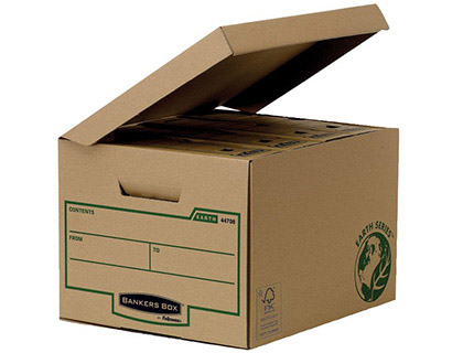 [4470809] CAJON FELLOWES CARTON RECICLADO PARA ALMACENAMIENTO DE ARCHIVADORES CAPACIDAD 4 CAJAS DE ARCHIVO 80 MM