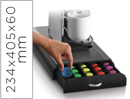 [2230050011] CAJON ORGANIZADOR CEP POLIESTIRENO CON 5 COMPARTIMENTOS COLOR NEGRO ESPECIAL CAPSULAS MONODOSIS