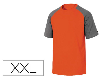 [GENO2OGXX] CAMISETA DE ALGODON DELTAPLUS COLOR GRIS/NARANJA TALLA XXL