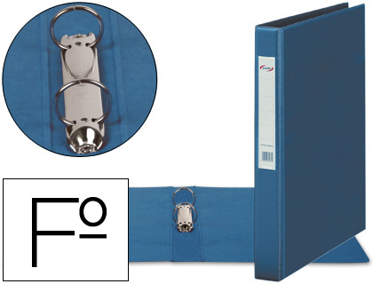 [247503] CARPETA 2 ANILLAS 40 MM PLASTICO PARDO FOLIO AZUL