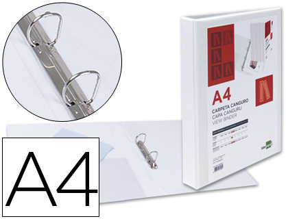 [KG22] CARPETA CANGURO 2 ANILLAS MIXTAS 25MM LIDERPAPEL A4 PLASTICO COLOR BLANCO
