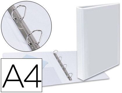 [55292] CARPETA CANGURO 4 ANILLAS MIXTAS 25MM ESSELTE A4 PLASTICO BLANCA