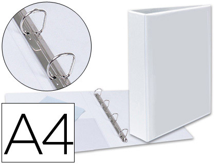 [55295] CARPETA CANGURO 4 ANILLAS MIXTAS 40MM ESSELTE A4 PLASTICO BLANCA