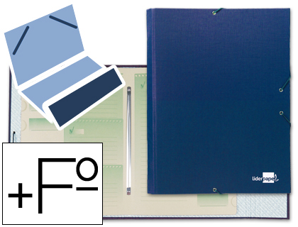 [CS01] CARPETA CLASIFICADORA LIDERPAPEL 12 DEPARTAMENTOS FOLIO PROLONGADO CARTON FORRADO AZUL
