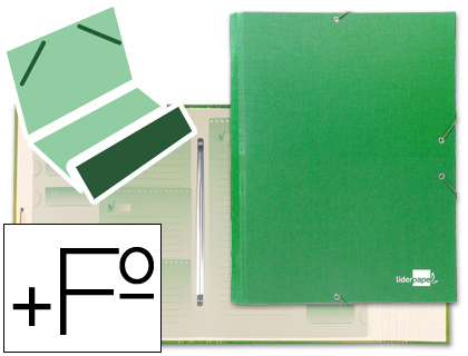 [CS07] CARPETA CLASIFICADORA LIDERPAPEL 12 DEPARTAMENTOS FOLIO PROLONGADO CARTON FORRADO VERDE CLARO