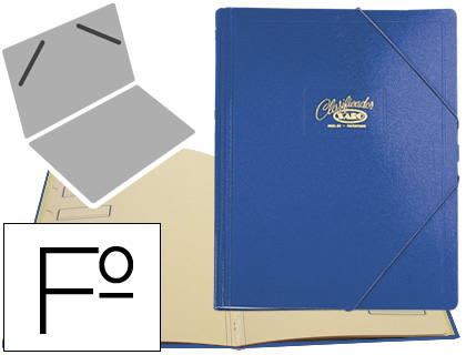 [30-A] CARPETA CLASIFICADOR CARTON COMPACTO SARO FOLIO AZUL 12 DEPARTAMENTOS