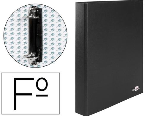 [CA16] CARPETA DE 2 ANILLAS 25MM MIXTAS LIDERPAPEL FOLIO CARTONFORRADO PAPER COAT PLASTICO NEGRA