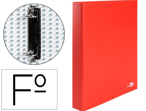 [CA17] CARPETA DE 2 ANILLAS 25MM MIXTAS LIDERPAPEL FOLIO CARTON FORRADO PAPER COAT COMPRESOR PLASTICO ROJA