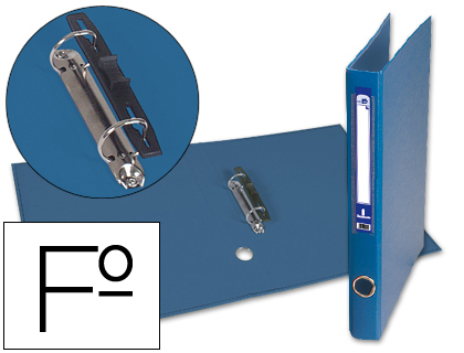 [AY13] CARPETA DE 2 ANILLAS 25MM MIXT AS LIDERPAPEL FOLIO FORRADO PAPERCOAT CON OLLAO Y TARJETERO COLOR AZUL