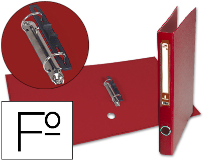 [AY15] CARPETA DE 2 ANILLAS 25MM MIXT AS LIDERPAPEL FOLIO FORRADO PAPERCOAT CON OLLAO Y TARJETERO COLOR ROJO