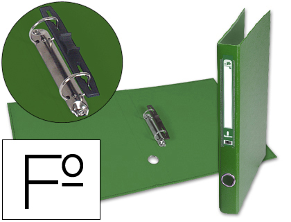 [AY16] CARPETA DE 2 ANILLAS 25MM MIXT AS LIDERPAPEL FOLIO FORRADO PAPERCOAT CON OLLAO Y TARJETERO COLOR VERDE