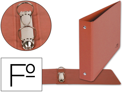 [CA03] CARPETA DE 2 ANILLAS 25MM REDONDAS LIDERPAPEL FOLIO APAISADO CARTON CUERO