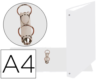[54378E] CARPETA DE 2 ANILLAS 30MM REDONDAS EXACOMPTA DIN A4 CARTON FORRADO BLANCO