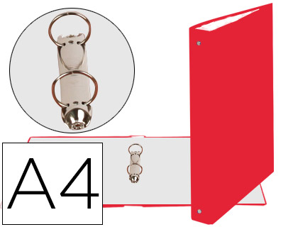 [54375E] CARPETA DE 2 ANILLAS 30MM REDONDAS EXACOMPTA DIN A4 CARTON FORRADO ROJO