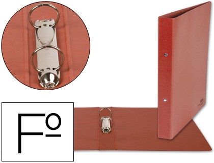 [CH01] CARPETA DE 2 ANILLAS 40MM REDONDAS LIDERPAPEL FOLIO CARTON CUERO