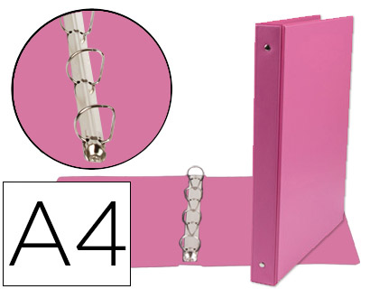 [KA02] CARPETA DE 4 ANILLAS 25 MM MIXTAS LIDERPAPEL A4 CARTON FORRADO PVC FUCSIA