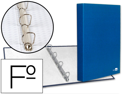 [CA19] CARPETA DE 4 ANILLAS 25MM MIXTAS LIDERPAPEL FOLIO CARTON FORRADO PAPER COAT AZUL