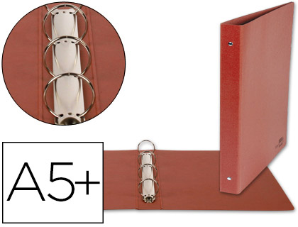 [CA06] CARPETA DE 4 ANILLAS 25MM REDONDAS LIDERPAPEL CUARTO CARTON CUERO