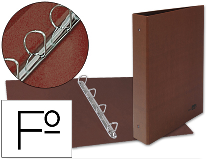 [CH17] CARPETA DE 4 ANILLAS 40MM MIXTAS LIDERPAPEL FOLIO CARTON CUERO FORRADO COMPRESOR PLASTICO