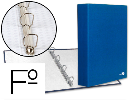 [CH11] CARPETA DE 4 ANILLAS 40MM MIXTAS LIDERPAPEL FOLIO CARTON FORRADO PAPER COAT AZUL