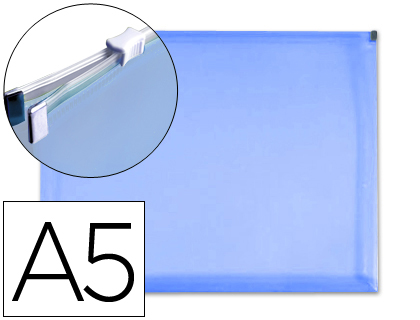 [DS06] CARPETA DOSSIER LIDERPAPEL A5 CIERRE DE CREMALLERA AZUL