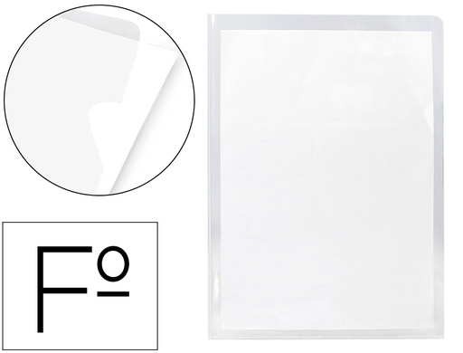 [KF15083] CARPETA DOSSIER UÑERO PLASTICO Q-CONNECT 180 MC FOLIO TRANSPARENTE