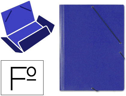 [314-A] CARPETA GOMAS SOLAPAS CARTON SARO TAMAÑO FOLIO AZUL