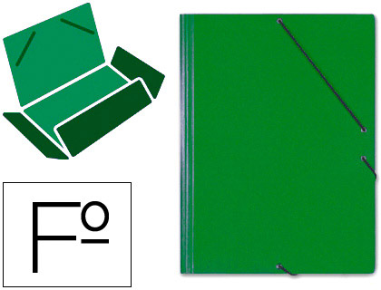 [314-V] CARPETA GOMAS SOLAPAS CARTON SARO TAMAÑO FOLIO VERDE