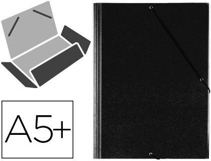 [121-G-NE] CARPETA GOMAS SOLAPAS PLASTICO SARO CUARTO NEGRO