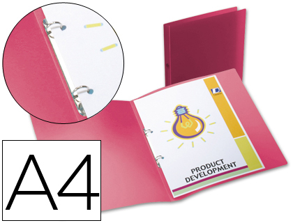 [CA63] CARPETA LIDERPAPEL 2 ANILLAS REDONDAS MINI 15 MM 49070 POLIPROPILENO DIN A4 ROJO TRANSLUCIDO