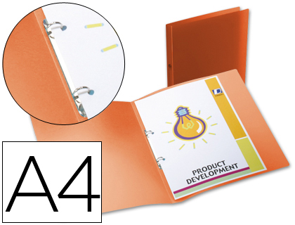 [CA64] CARPETA LIDERPAPEL 2 ANILLAS REDONDAS MINI 15 MM 49071 POLIPROPILENO DIN A4 NARANJA