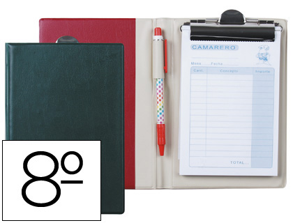 [DT08] CARPETA LIDERPAPEL COMANDAS PLASTICO OCTAVO CON TALONARIO CAMARERO Y BOLIGRAFO